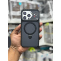 Magnetic Charging Ring Stander Full Cover Hybrid Anti-Slip Hard PC Soft TPU Phone Case for iPhone
