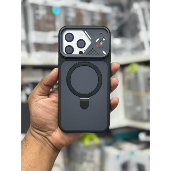 Magnetic Charging Ring Stander Full Cover Hybrid Anti-Slip Hard PC Soft TPU Phone Case for iPhone