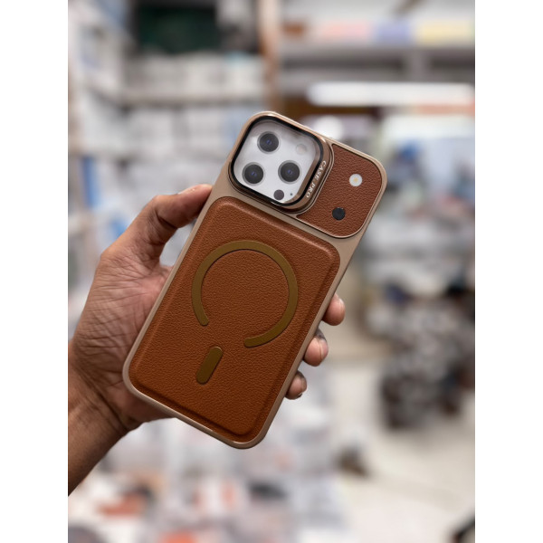 Case Pro Skin Feel PU Leather Magnetic Camera Glass Stand Case for iPhone