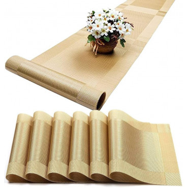 Table Runner & Placemat Set (6 Pcs + 1 Runner)