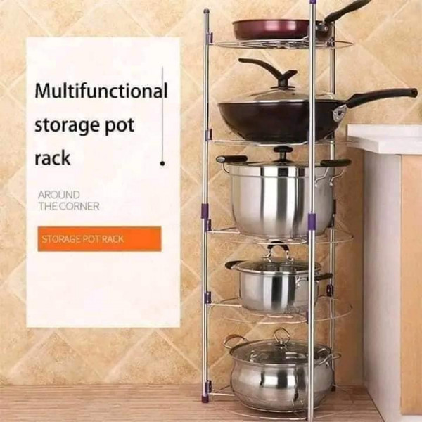 Five Layer Kitchen Steel Pot Rack 
