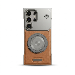 360 Kickstand PVC MagSafe Leather-Texture Shockproof Case