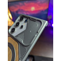 Wooden- Texture Cyber Armor Case With Magnetic Ring Kickstand