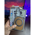 Wooden- Texture Cyber Armor Case With Magnetic Ring Kickstand