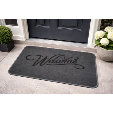 Welcome Floor Mat (Dark Grey/Black)