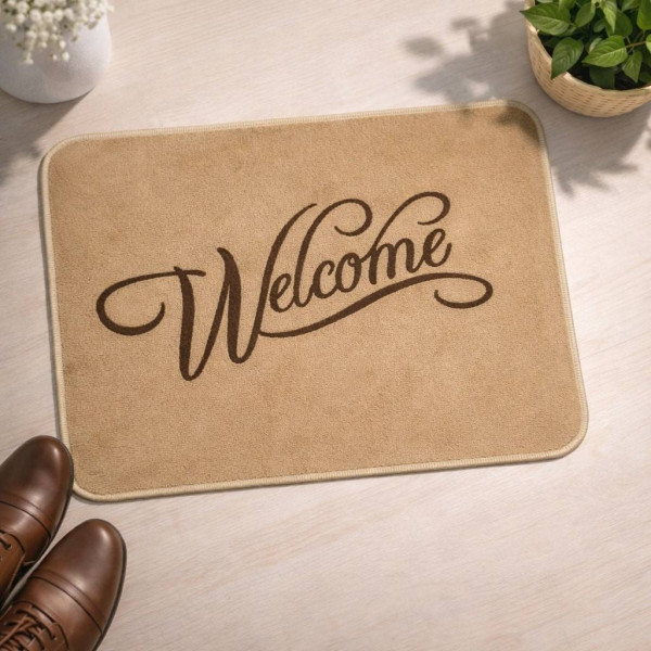 Welcome Floor Mat (Light Brown)