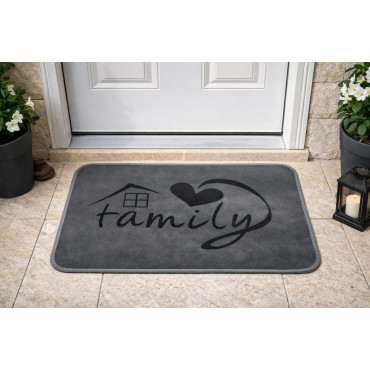 Family Floor Mat (Dark Grey/Black)
