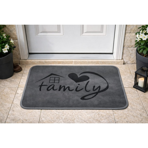 Family Floor Mat (Dark Grey/Black)