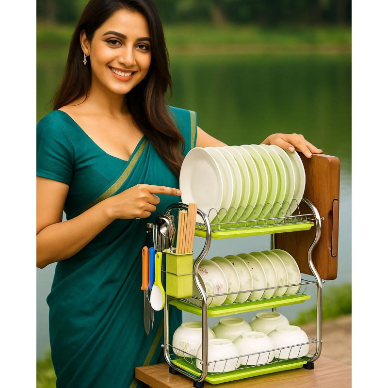 3 Layer Kitchen Rack With Tray