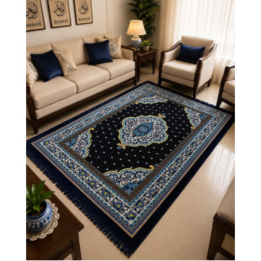 4.5'x6.5' Turkish Floor Galicha (Black-1)