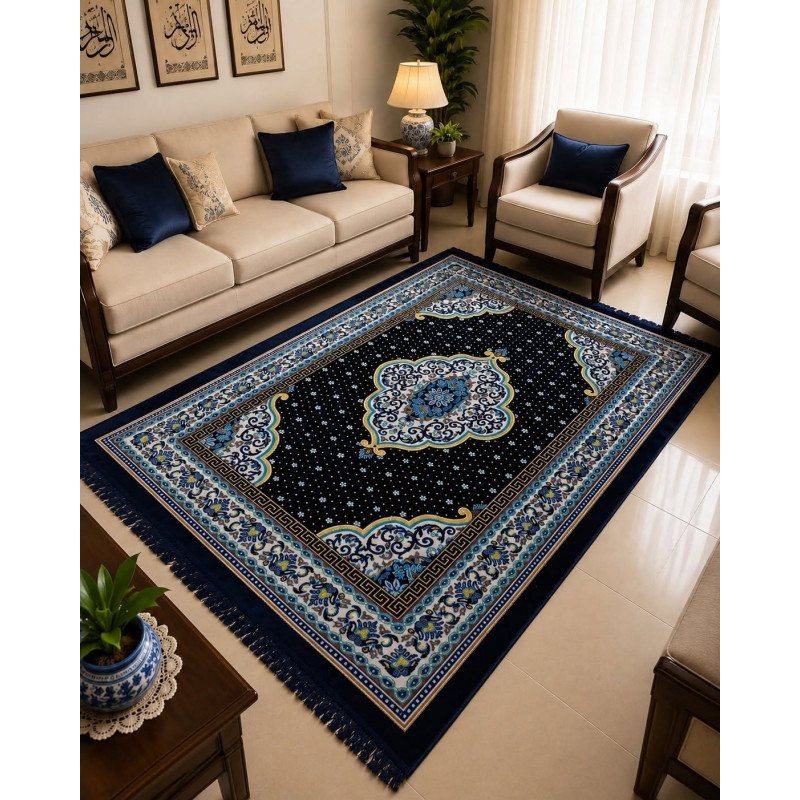 4.5'x6.5' Turkish Floor Galicha (Black-1)