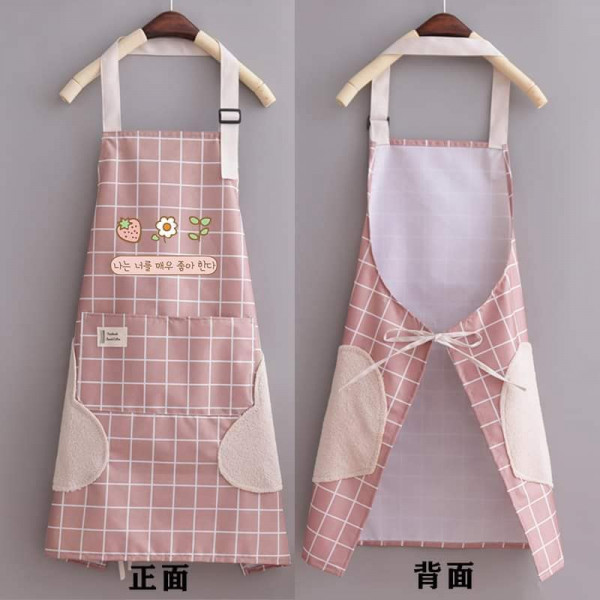 Water-Proof Kitchen Apron (Pink Check)