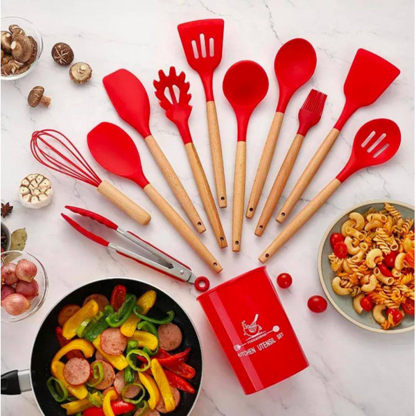 Silicon Spatula Set (Red)