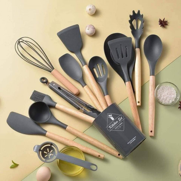 Silicon Spatula Set(Black)