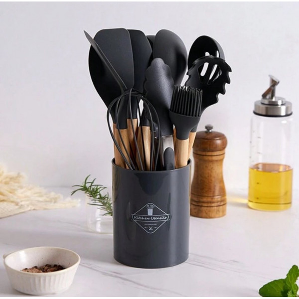 Silicon Spatula Set(Black)