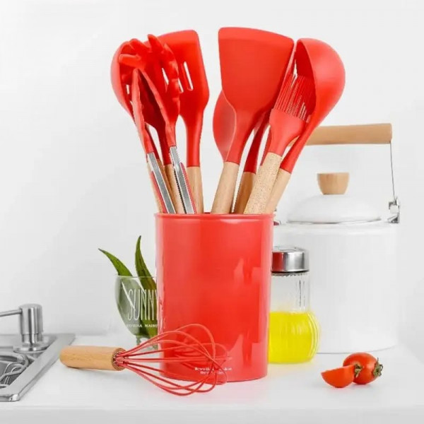 Silicon Spatula Set (Red)