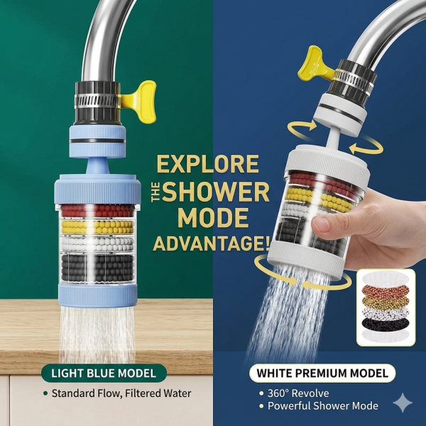 ২ পিস- Water Filter Tap (৬ লেয়ার, ৩৬০° রোটেটেবল)