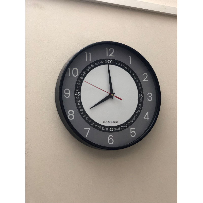 Modern Gray Minimalist Wall Clock with Minute Markings CH-1144