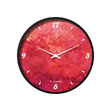 Red Abstract Texture Artistic Wall Clock CH-1090