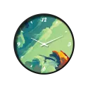 Artistic Abstract Green Blue Artistic Wall Clock CH-1093