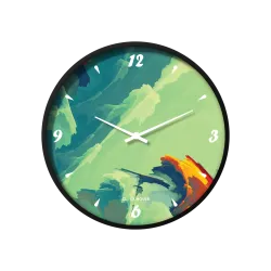 Artistic Abstract Green Blue Artistic Wall Clock CH-1093