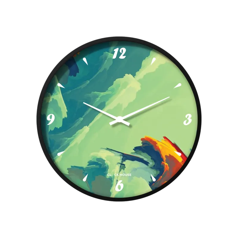Artistic Abstract Green Blue Artistic Wall Clock CH-1093