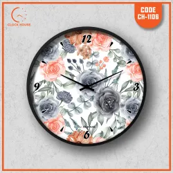 Floral Rose Flower Design Wall Clock CH-1106