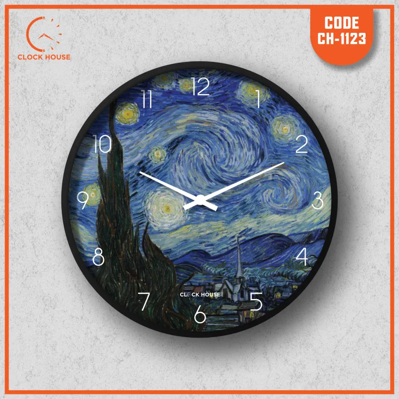 Starry Night Painting Art Wall Clock Van Gogh Style CH-1123