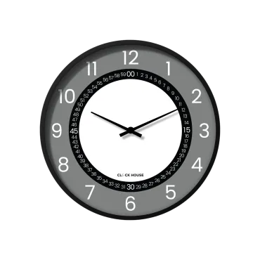 Modern Gray Minimalist Wall Clock with Minute Markings CH-1144