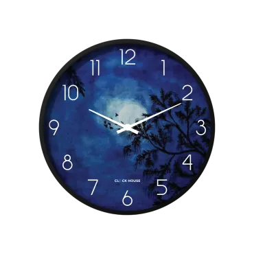 Artist Israt Mimmi Blue Moonlit Night Classic Wall Clock CH-1290