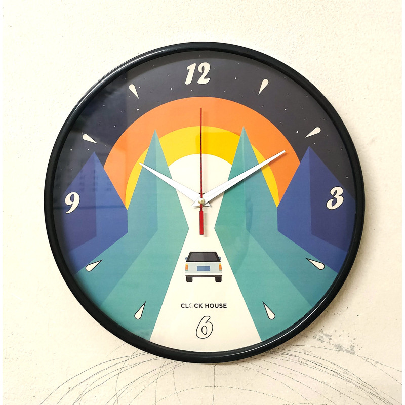 Sunset Mountain Road Adventure Classic Wall Clock CH-1295