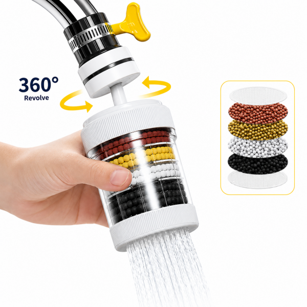 360 Degree Rotatable 6 Layers Water Filter Tap (1pcs)