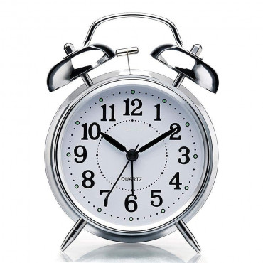 Round Cooper Metal Twin Bell Alarm Clock