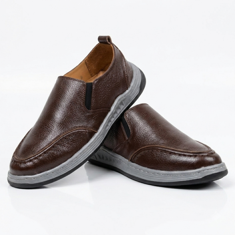 Orbit Slip On Leather Sneakers - OBR-02