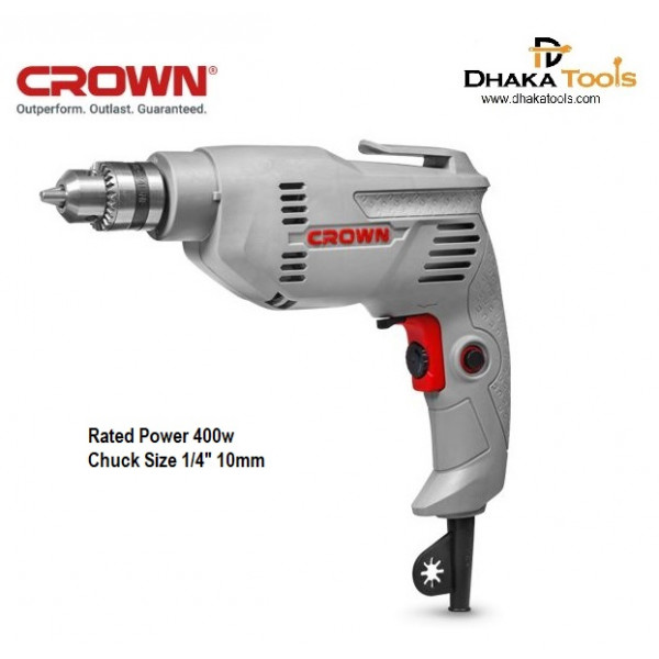 CROWN Electric Drill 400Watt 10mm CT10126