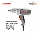 CROWN Power Impact Wrench 1/2" Square Drive, 320Nm, 900W – Model CT12018