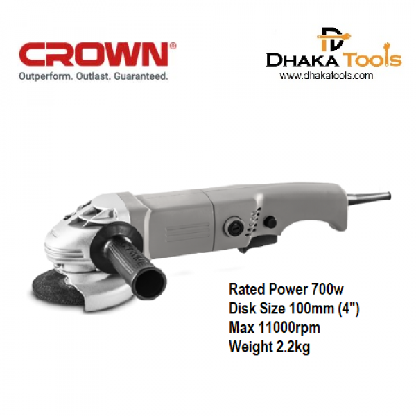 CROWN 4" Angle Grinder 100mm 700w Model CT13008