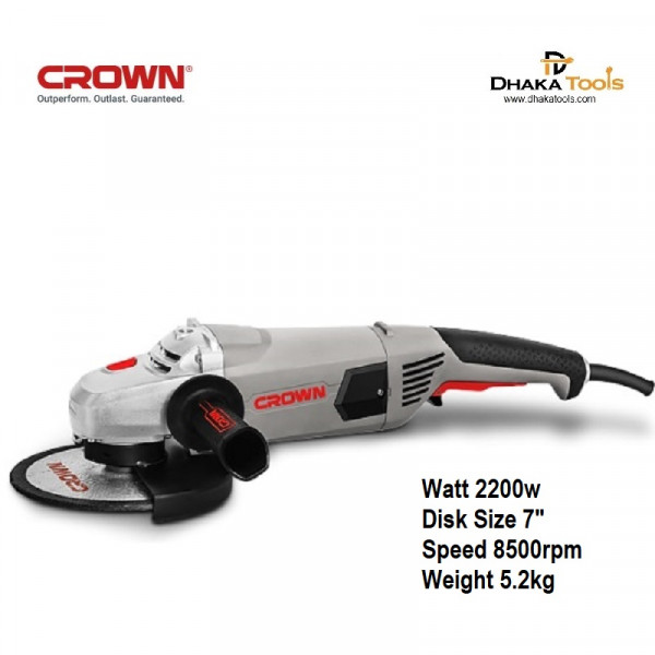 CROWN 7" Angle Grinder 180mm 2200W Model CT13500 