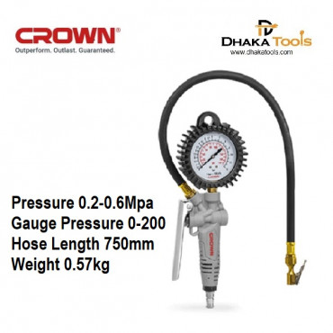 CROWN Tyre Inflator with Air Pressure Gauge Model CT38150