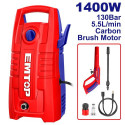 EMTOP EHPW1401 High Pressure Washer | 1400W Power | 130 Bar (1900 PSI) | 5.5 L/Min | Auto Stop System | Model: EHPW1401