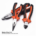 Harden 3Pcs Industrial Pliers Set Cr-V ( 6" long nose plier, 6" diagonal cutting plier, 8" combination plier ) Model: 560233