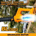 INGCO 20V Cordless Blower 115km/h with 2.0Ah Battery & Charger – Model CABLI203235