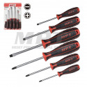 MPT 6 Pcs Non-Slip Magnetic CR-V Phillips and Slotted Screwdriver Set tool sets MHA01003