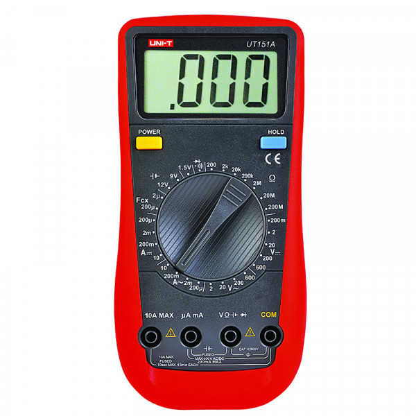 UNI-T UT151A Modern Digital Multimeter – 2000 Counts, 30 Ranges, AC/DC Voltage & Current, Capacitance, Diode & Continuity Tester; Model: UT151A