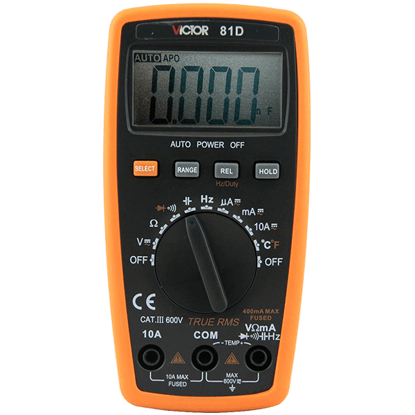 VICTOR 81D Digital Multimeter AC/DC 600V 10A ( 40MΩ, 100uF, 30MHz ) M