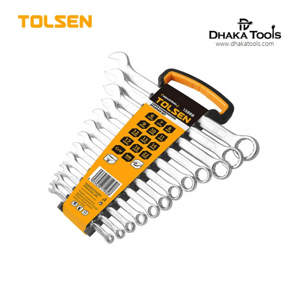 TOLSEN 12Pcs Combination Spanner Set (6,7,8,9,10,11,12,13,14,17,19,22mm) Model: 15888