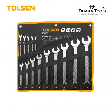 TOLSEN 14Pcs Combination Spanner Set (6,7,8,10,12,13,14,17,19,22,24,27, 30,32mm)  Model: 15889