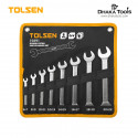 TOLSEN 8 Pcs Double open end spanner Set (6×7, 8×9, 10×11, 12×13, 14×15, 16×17, 18×19, 20x22mm), Cr-V, Model: 15891