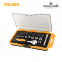 Tolsen 38pcs Bit & Ratchet Socket Set (1/4'' Drive) with TPR Handle 20035