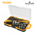 TOLSEN 42Pcs Bits & Ratchet Socket Set (1/4'' Drive) TPR Handle Model: 20041